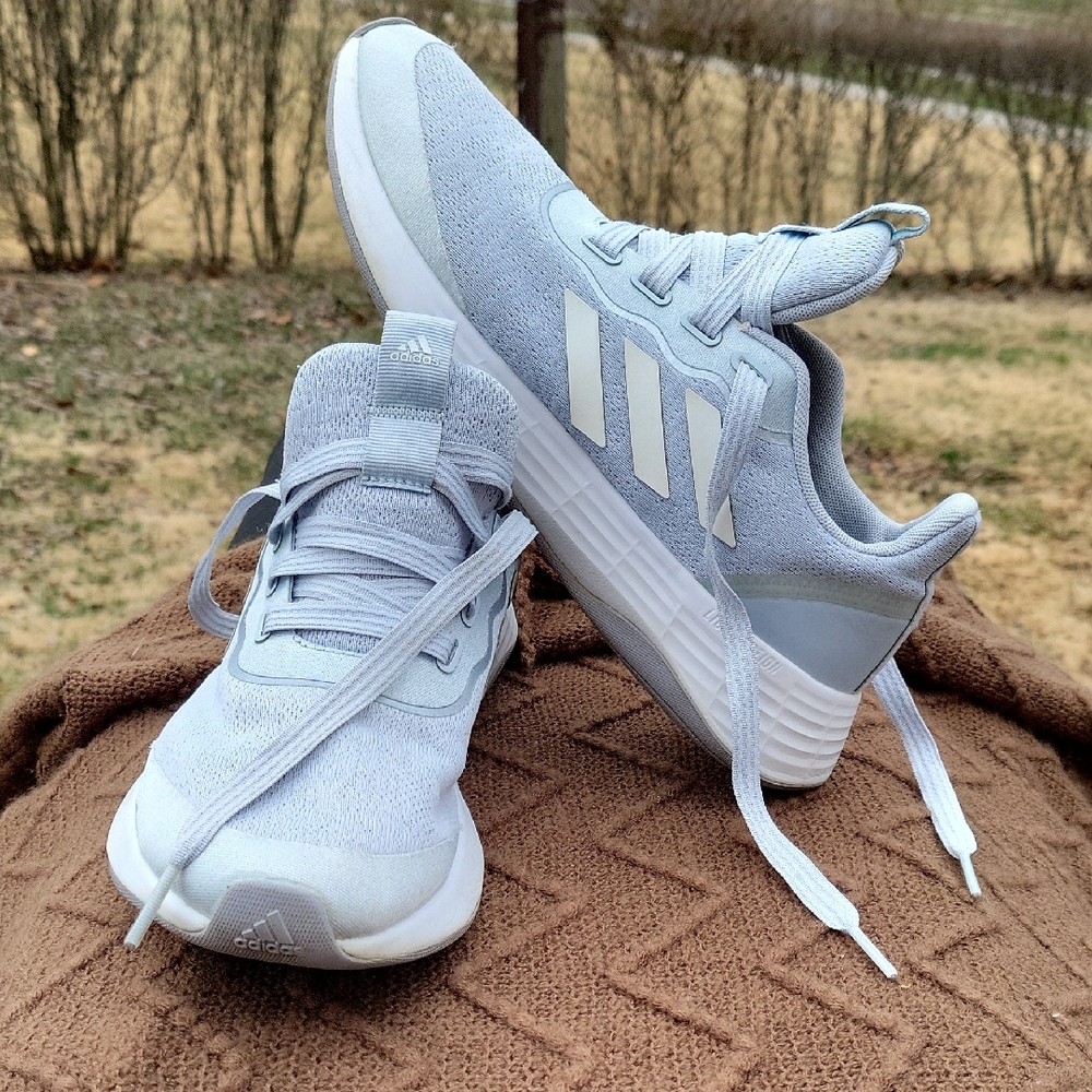 adidas Women’s Light Gray and White Sneakers